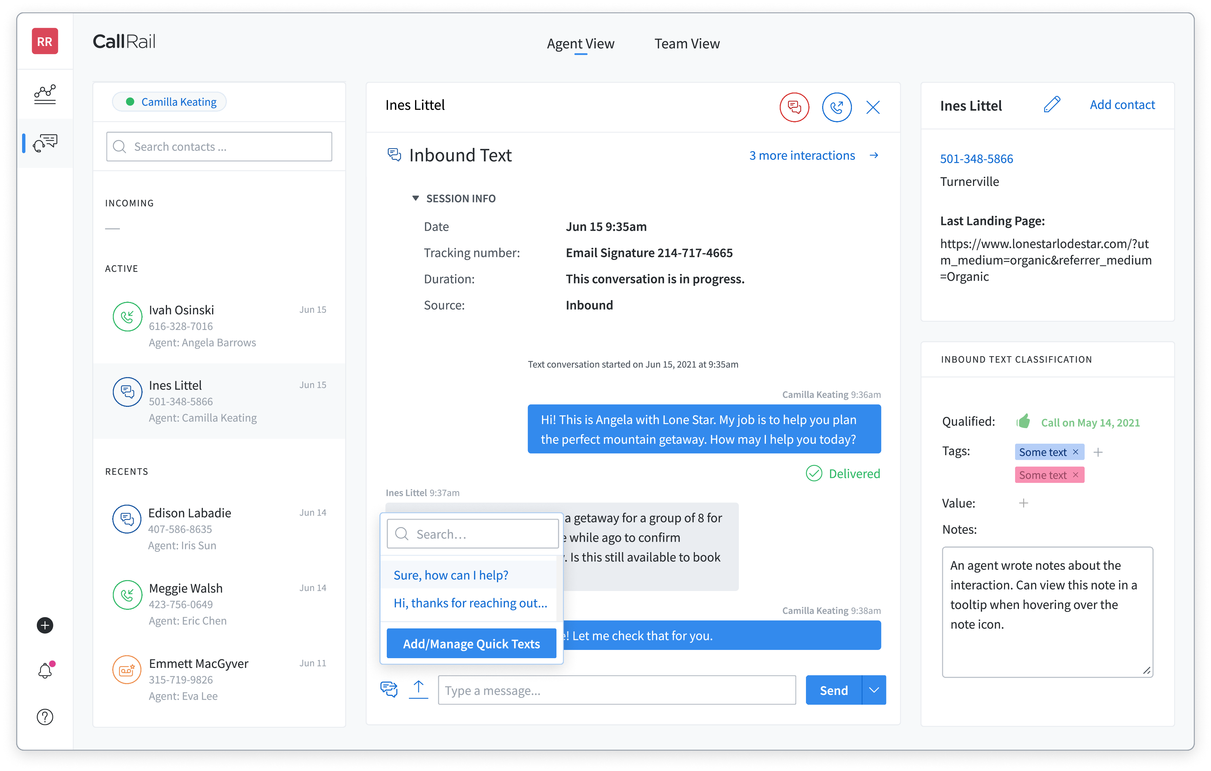 screenshot of Lead Center